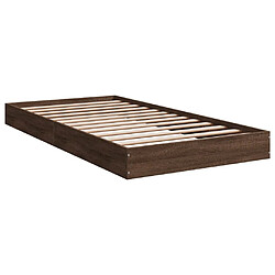 Vidaxl Cadre de lit chêne marron 100x200 cm bois d'ingénierie