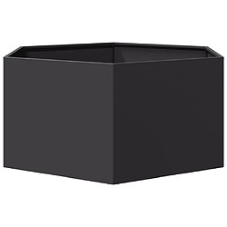 Avis vidaXL Jardinière noir hexagone 104x90x45 cm acier