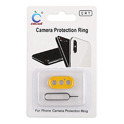 Acheter Wewoo Couvercle de bague de protection d'objectif de caméra arrière avec aiguille d'outil d'éjection de plateau pour iPhone XS Max Jaune