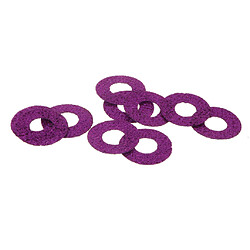 Avis 10pcs yeux de jouets de sécurité en plastique + non tissés paillettes + rondelle 18mm violet