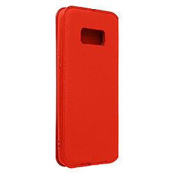 Avizar Housse Samsung Galaxy S8 Clapet Portefeuille Support Vidéo rouge