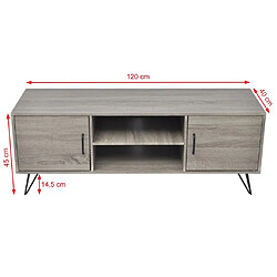 Helloshop26 Meuble télé buffet tv télévision design pratique 120 cm gris 2502259 pas cher