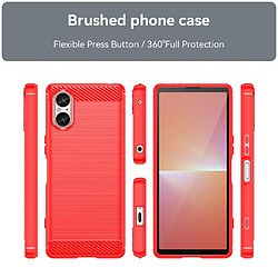 Htdmobiles Coque pour Sony Xperia 5 V - housse etui silicone gel carbone + film ecran - ROUGE