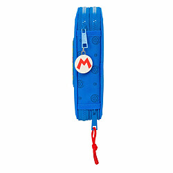 Plumier double Super Mario Play Bleu Rouge 12.5 x 19.5 x 4 cm (28 Pièces)