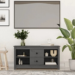 vidaXL Meuble TV Gris 103x36,5x52 cm Bois de pin massif