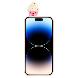 Coque en TPU anti-rayures, anti-chocs avec motif 3D pour votre iPhone 14 Pro - crème glacée