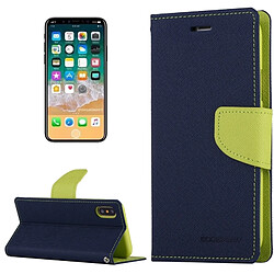 Wewoo Coque pour iPhone X Cross Texture Horizontal Housse en cuir avec fentes FANCY DIARY cartes et porte-monnaie support marine