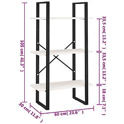 vidaXL Étagère de rangement Blanc 60x30x105 cm Bois de pin massif pas cher