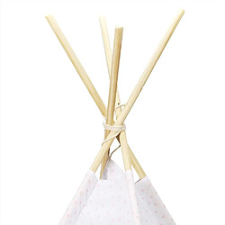 Acheter The Home Deco Kids Tipi enfant en tissu 160 cm Little house blanc et rose.