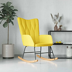 vidaXL Chaise à bascule Jaune moutarde Tissu