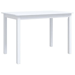 Maison Chic Table à manger | Table de salle à manger Blanc 114x71x75 cm Bois d'hévéa massif -GKD99174