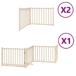 vidaXL Barrière pour chien porte pliable 8 panneaux bois de peuplier