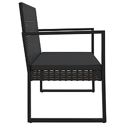 Helloshop26 Banc de jardin meuble de patio d'extérieur terrasse avec coussins noir 106 cm résine tressée 02_0011636