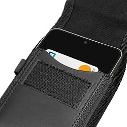 Avizar Étui Ceinture Vertical Smartphone Nylon par Clip et Mousqueton Taille L Noir pas cher