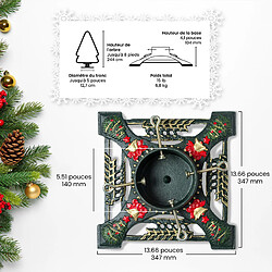 Support d'arbre de Noël Ventray avec réservoir d'eau,base d'arbre en fonte pour arbre artificiel/réel,support d'arbre robuste 34x34x10cm,motif de Noël