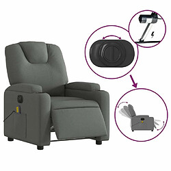 Maison Chic Fauteuil Relax pour salon, Fauteuil inclinable de massage électrique gris foncé tissu -GKD31961 pas cher