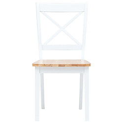 Avis Decoshop26 Lot de 4 chaises de salle à manger cuisine blanc et bois clair bois d'hévéa massif CDS021235