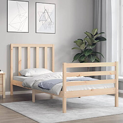 Avis Maison Chic Lit adulte - Cadre de lit et tête de lit,Structure du lit Contemporain pour chambre 100x200 cm bois massif -MN44870