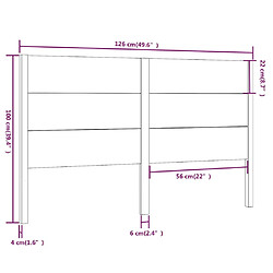 vidaXL Tête de lit Noir 126x4x100 cm Bois massif de pin pas cher