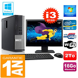 PC DELL 990 SFF Core I3-2120 Ram 16Go Disque 2 To Wifi W7 Ecran 19" - Occasion