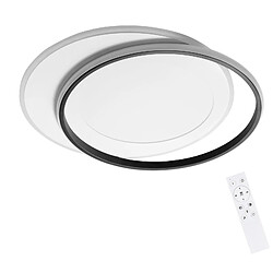 ZMH Plafonnier LED moderne à double anneau, bande lumineuse acrylique télécommandée