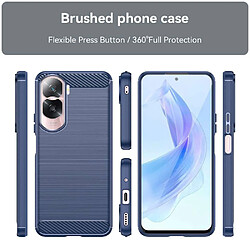 Htdmobiles Coque pour Huawei Honor 90 Lite 5G - housse etui silicone gel carbone + verre trempe - BLEU FONCE