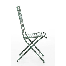 Avis Decoshop26 Chaise de jardin balcon terrasse design rustique pliable en métal vert vieilli 10_0003035