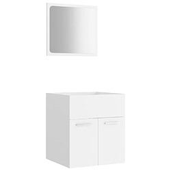 vidaXL Ensemble de meubles de salle de bain 2 pcs Blanc Aggloméré