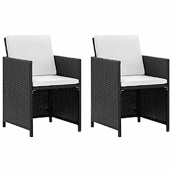 Maison Chic Salon de jardin encastrable 5 pcs et coussins - Ensemble table et chaises d'extérieur - Salon/Mobilier de jardin classique Résine tressée Noir -MN37644