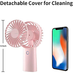 (Rose) Mini Ventilateur Portatif JISULIFE, Petit Ventilateur à Main, Ventilateur De Poche Rechargeable USB Portable [4000mAh, 5-20 Heures de Travail] Batterie Ope pas cher