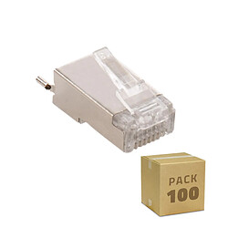 Acheter Ledkia Pack 100 Unités RJ45 FTP Blindé pour Extérieur Transparent