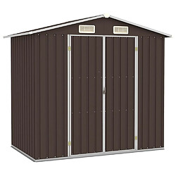 vidaXL Abri de jardin Marron 205x129x183 cm Acier galvanisé