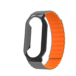 Bracelet en silicone magnétique pour votre Xiaomi Mi Band 7/7 NFC - gris/orange