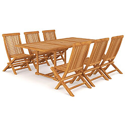 vidaXL Ensemble à manger de jardin 7 pcs Bois de teck massif