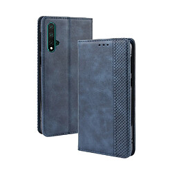 Wewoo Housse Coque Boucle magnétique rétro Crazy Horse Texture en cuir à rabat horizontal pour Huawei nova 5 / nova 5 Proavec support et fentes cartes et cadre photo bleu