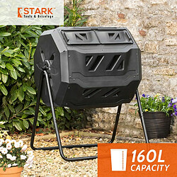 Stark Composteur rotatif pour jardin extérieur 160 litres deux compartiments Abacus