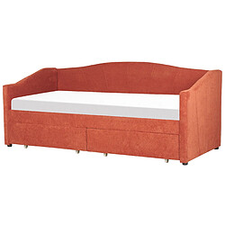 Acheter Beliani Lit à rangement en tissu rouge 90 x 200 cm VITTEL