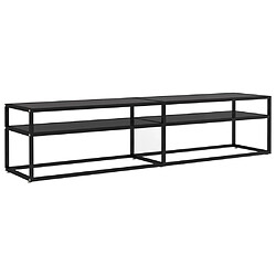 Maison Chic Meuble TV scandinave - Banc TV pour salon noir 180x40x40,5 cm verre trempé -MN36411