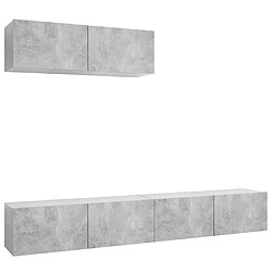 Maison Chic Meubles TV 3 pcs | Banc TV Moderne pour salon | Meuble de Rangement Gris béton Aggloméré -MN94863