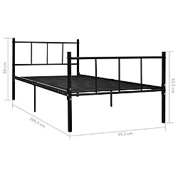 Acheter vidaXL Cadre de lit sans matelas noir métal 90x200 cm