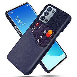 Coque en TPU + PU Hybride bien protégé en tissu de conception de fente pour carte bleu pour votre Oppo Reno6 Pro+