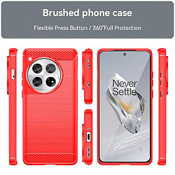 Htdmobiles Coque pour OnePlus 12 5G - housse etui silicone gel carbone + film ecran - ROUGE