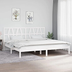 vidaXL Cadre de lit sans matelas blanc bois massif 200x200 cm