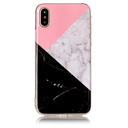 Wewoo Coque noir pour iPhone X Rose Couleur Correspondant Motif De Marbre TPU Antichoc Housse De Protection Arrière