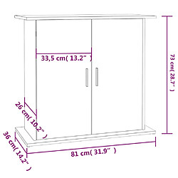 vidaXL Support pour aquarium noir 81x36x73 cm bois d'ingénierie pas cher