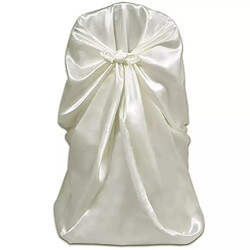 Decoshop26 Housse de chaise crème pour le banquet de mariage 6 pièces DEC022482