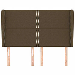 Avis Maison Chic Tête de lit scandinave avec oreilles,meuble de chambre Marron foncé 147x23x118/128 cm Tissu -MN19482