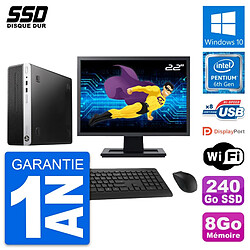 PC HP ProDesk 400 G4 SFF Ecran 22" G4400 RAM 8Go SSD 240Go Windows 10 Wifi - Occasion