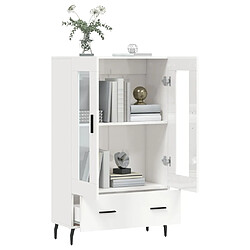 Avis vidaXL Buffet haut blanc brillant 69,5x31x115 cm bois d'ingénierie