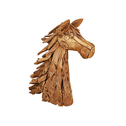 Sculpture Romimex Naturel bois de teck 35 x 90 x 25 cm Cheval